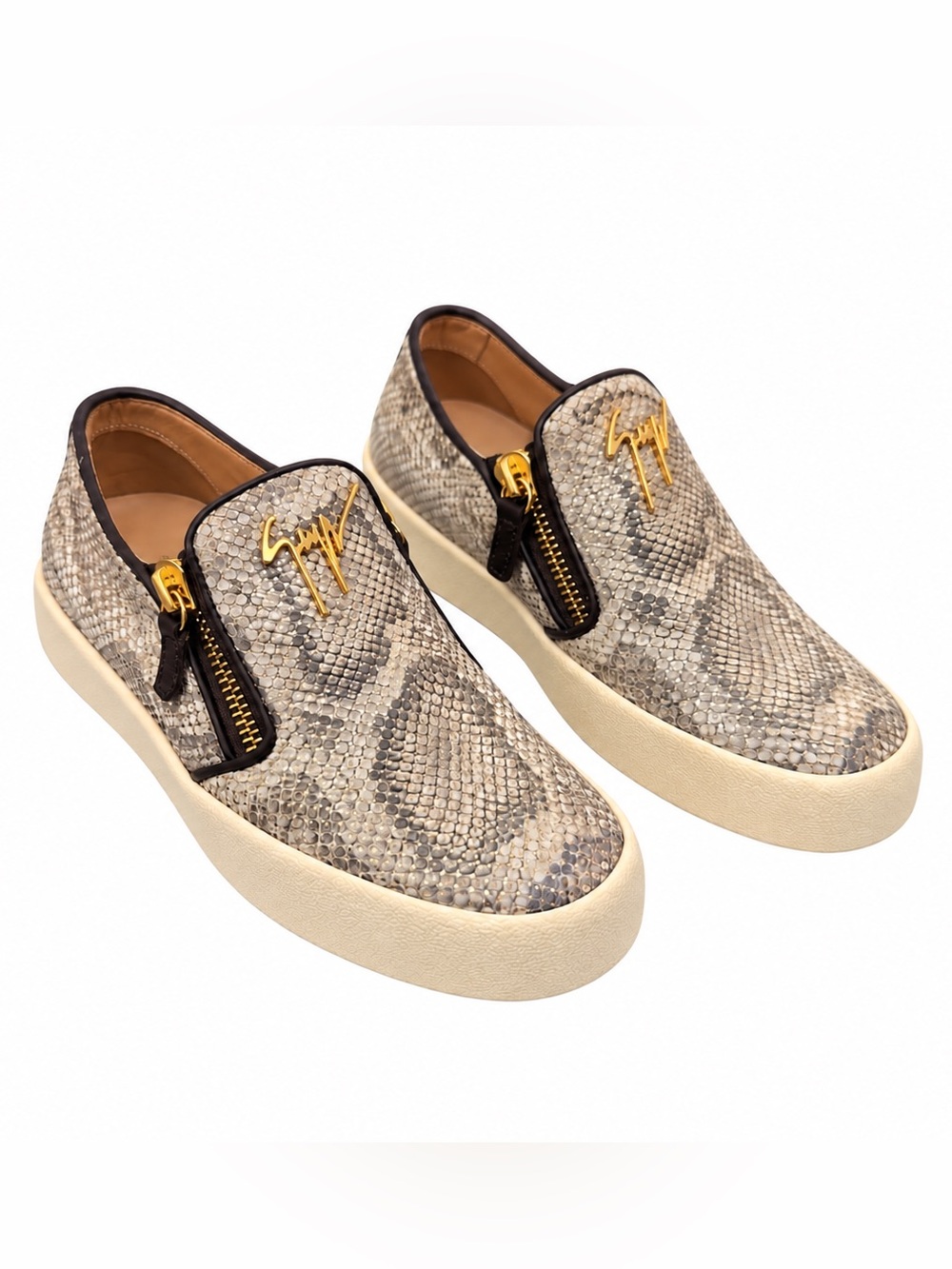Giuseppe Zanotti Women Python Print Devon Slip On Sneakers Size 7.5